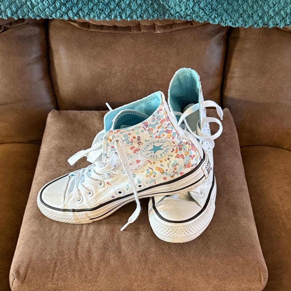 Converse Chucks White High-Tops with Multicolor Accents